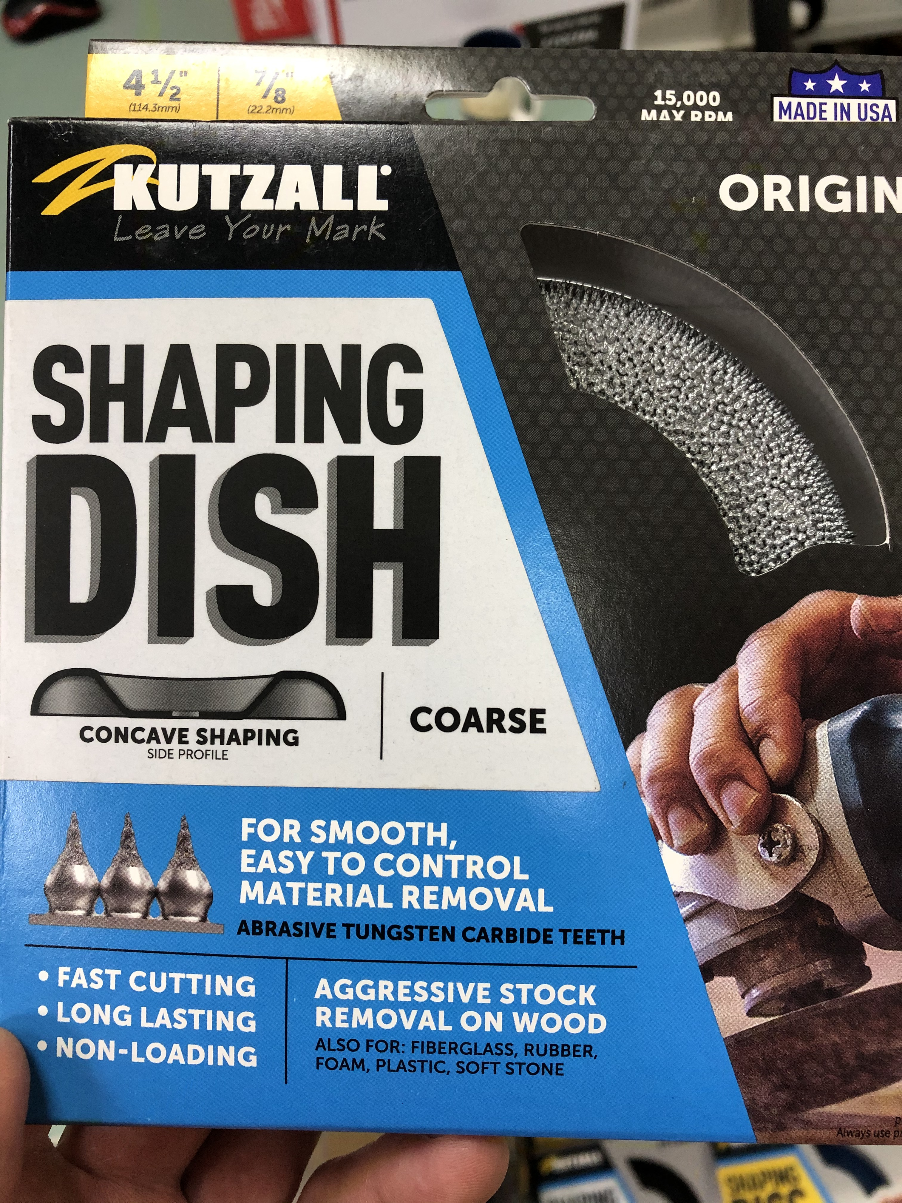 Диск шлифовальный Kutzall Dish Wheel, полукругл, серебряный, coarse (original), D115мм, посадка 22мм