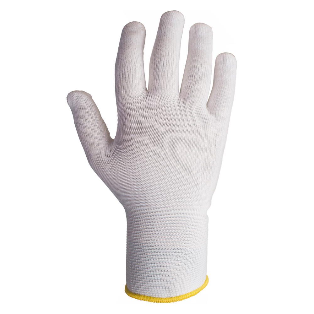 Перчатки защитные трикотаж бесшовные, нейлон, белые, размер L